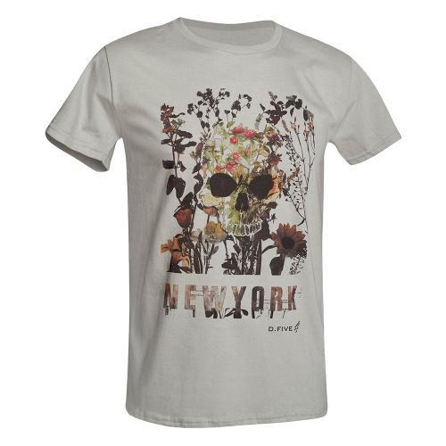 D.FIVE DF5-F61430-6 T-Shirt Skull with Flowers