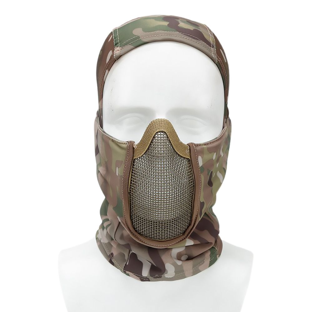 Balaclava Pasamontañas con Máscara de Rejilla Airsoft DragonPro Multicamo