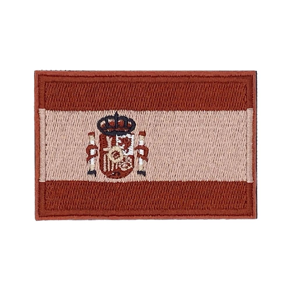 PARCHE BORDADO BANDERA ESPAÑA 75 X 50 MM Marrón