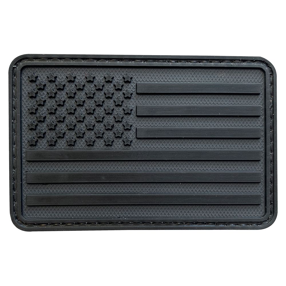 Parche de Goma PVC Bandera USA 3D 75 x 50 mm Gris Oscuro