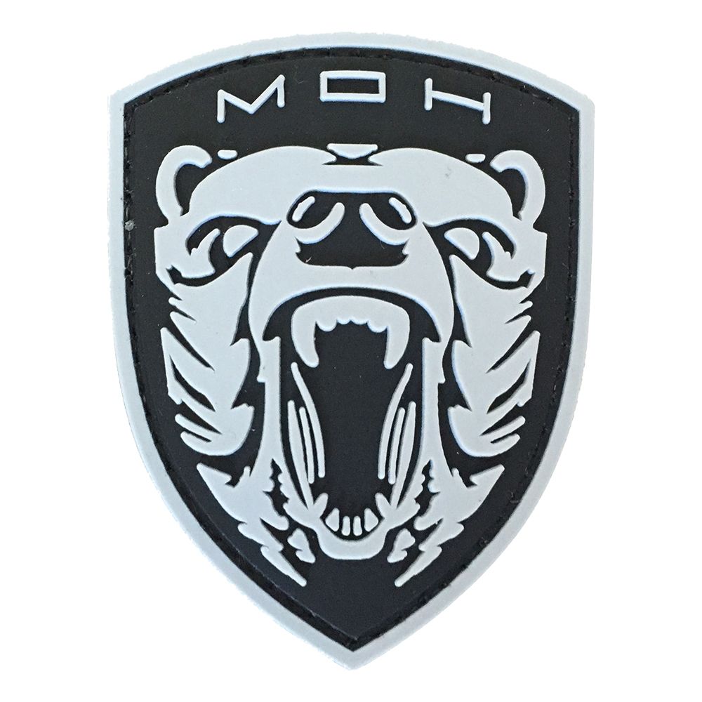 Parche de Goma PVC MOH Grizzly 75 x 58 mm DragonPro Gris