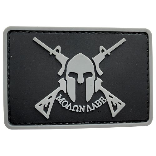 Parche de Goma PVC Molon Labe Espartano Rifles 75 x 50 mm DragonPro