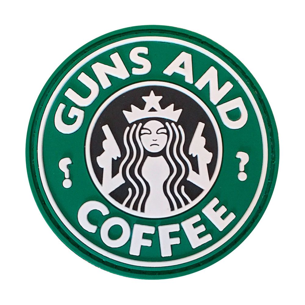 Parche de Goma PVC Guns and Coffee 60 mm DragonPro Verde