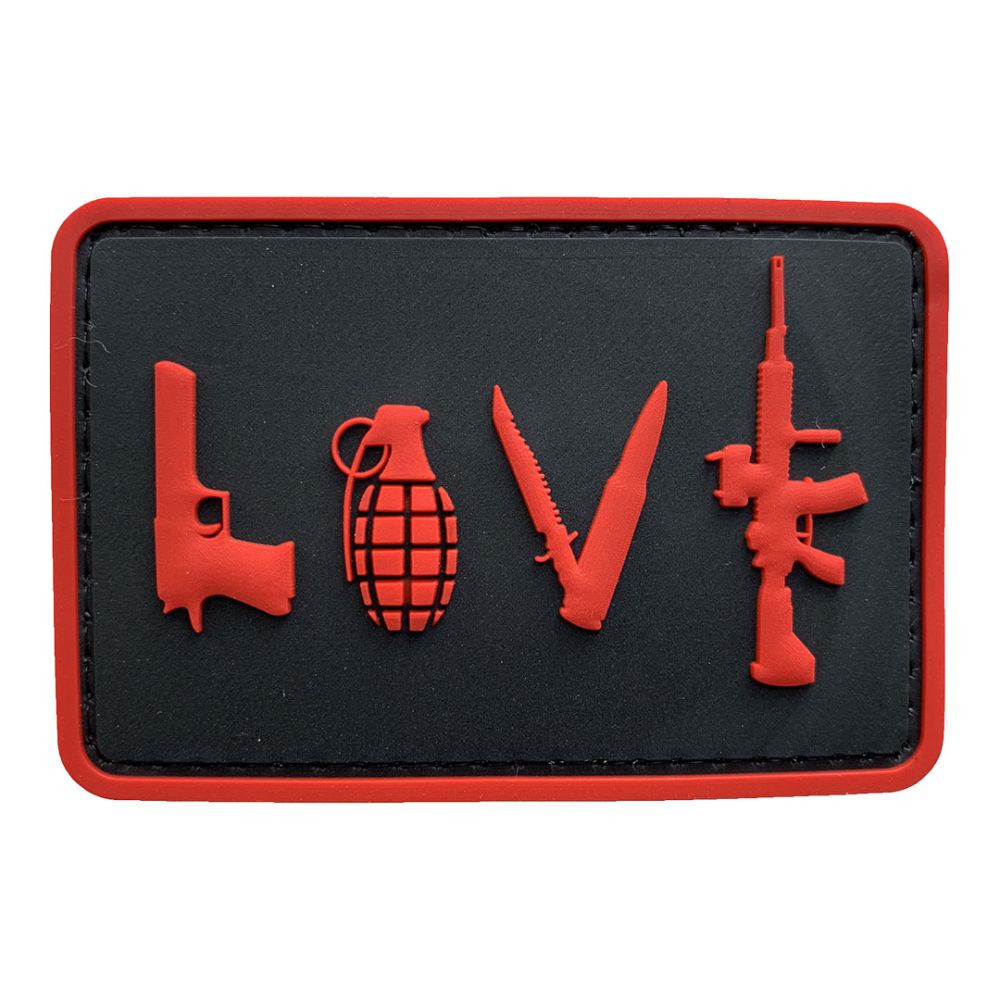 Parche de Goma PVC Love 75 x 50 mm DragonPro Rojo