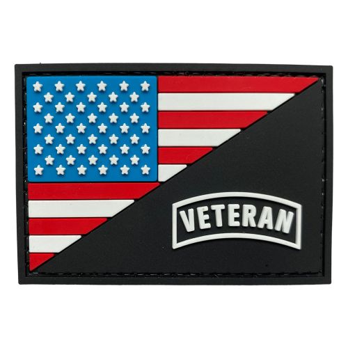 Parche de Goma PVC Bandera USA Veteran 75 x 50 mm DragonPro