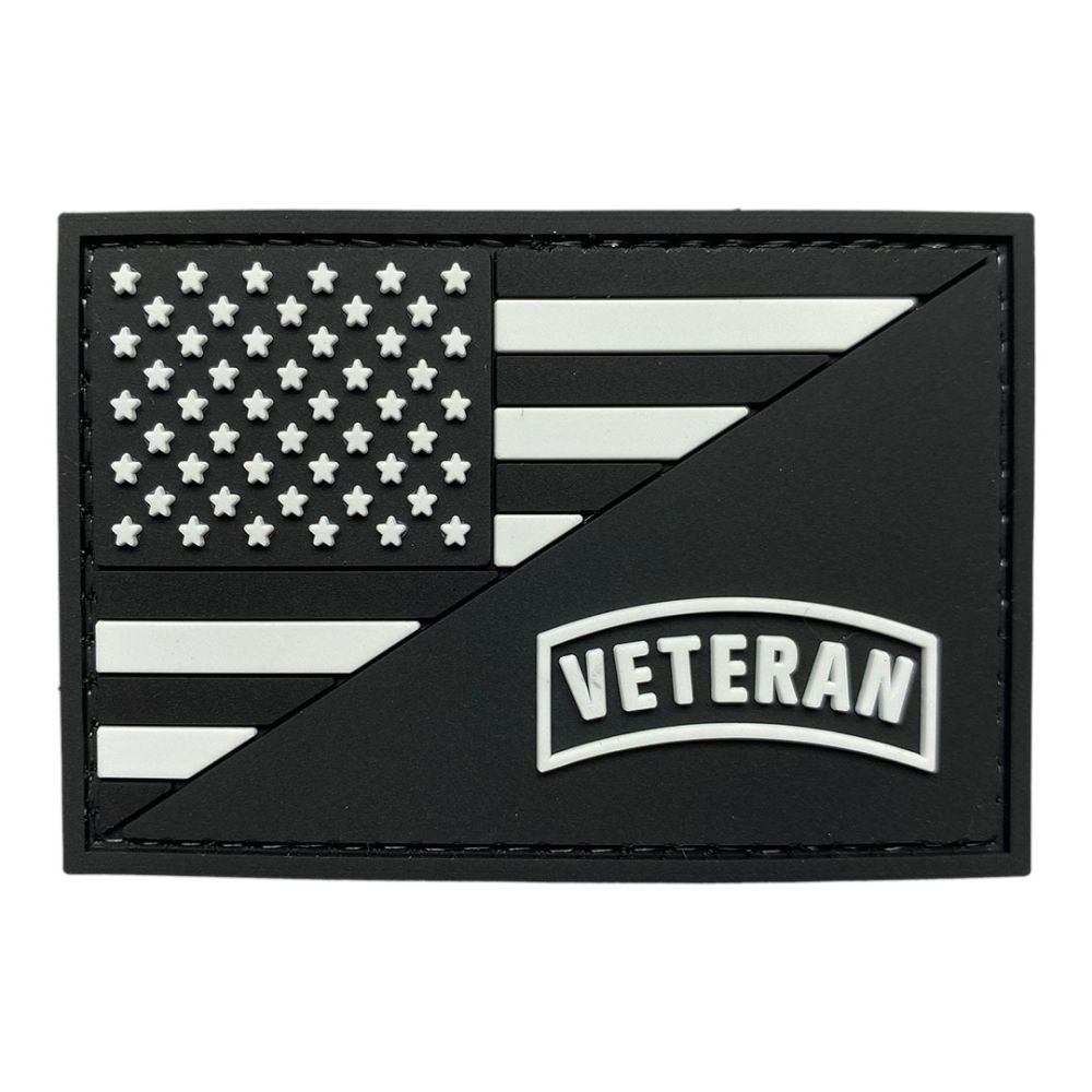 PARCHE PVC BANDERA USA VETERAN 75 X 50 MM
