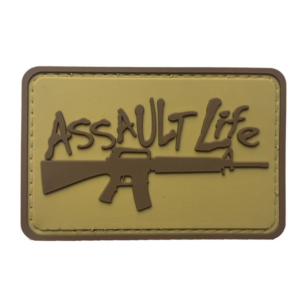 PARCHE PVC ASALTANTE 75 x 50 mm Tan