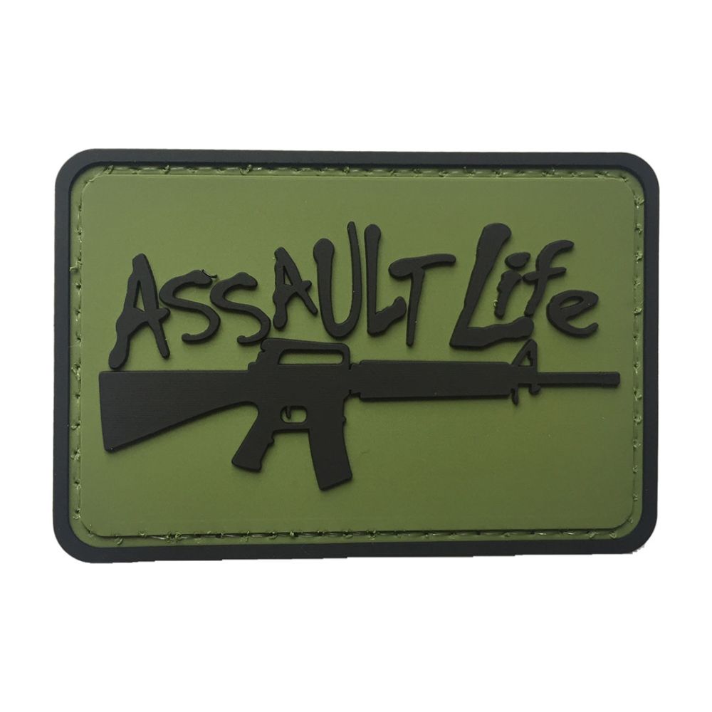 PARCHE PVC ASSAULT LIFE 75 X 50 MM VERDE