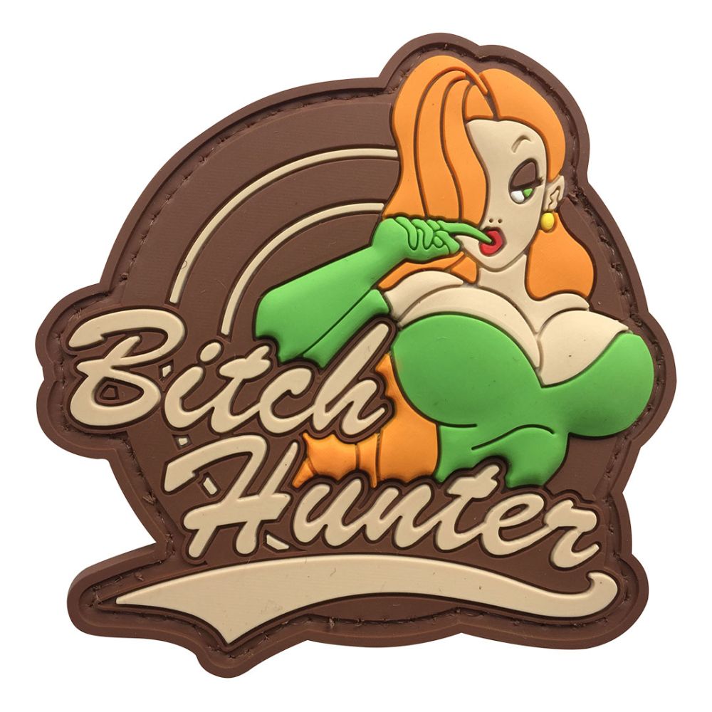 Parche de Goma PVC Bitch Hunter 78 x 76 mm DragonPro Marrón