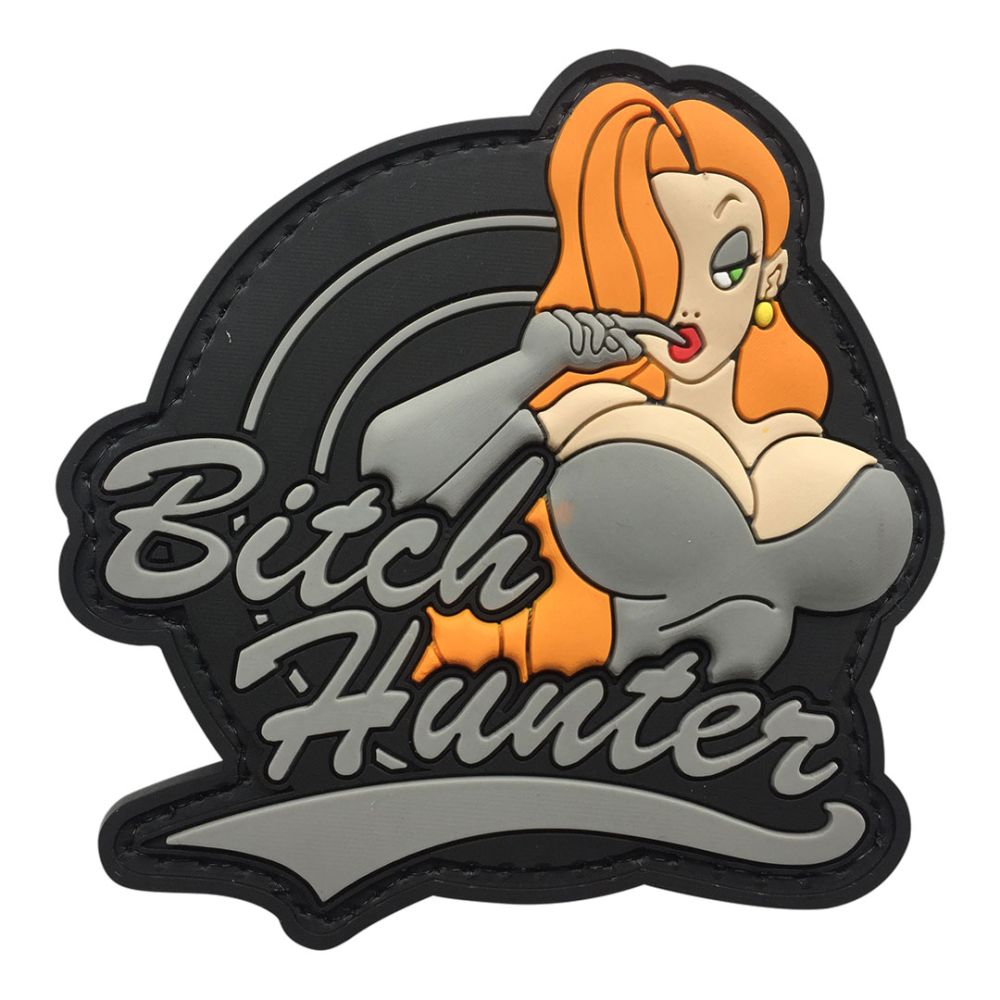 Parche de Goma PVC Bitch Hunter 78 x 76 mm DragonPro Negro