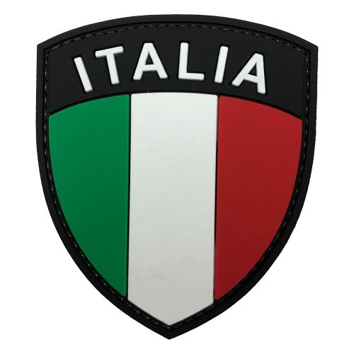 Parche de Goma PVC Bandera Italia Escudo 70 x 60 mm DragonPro