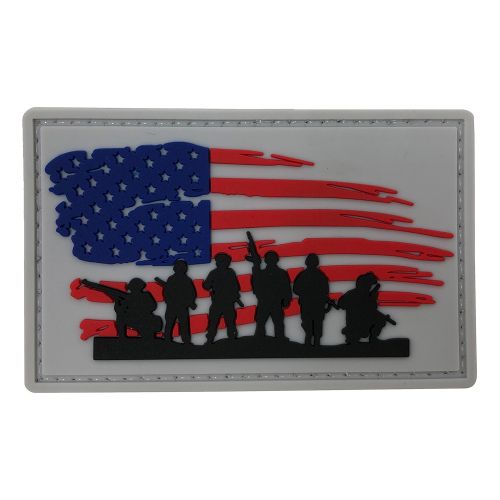 Parche de Goma PVC Bandera USA Soldados 80 x 50 mm DragonPro