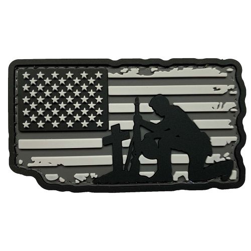 DRAGONPRO Parche PVC Bandera USA Fallen Not Forgotten 75 x 40 mm