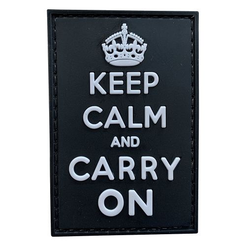 Parche de Goma PVC Keep Calm And Carry On 65 x 45 mm DragonPro