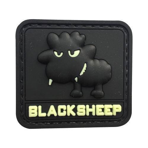 Parche de Goma PVC Oveja Negra Fosforescente 45 x 42 mm DragonPro
