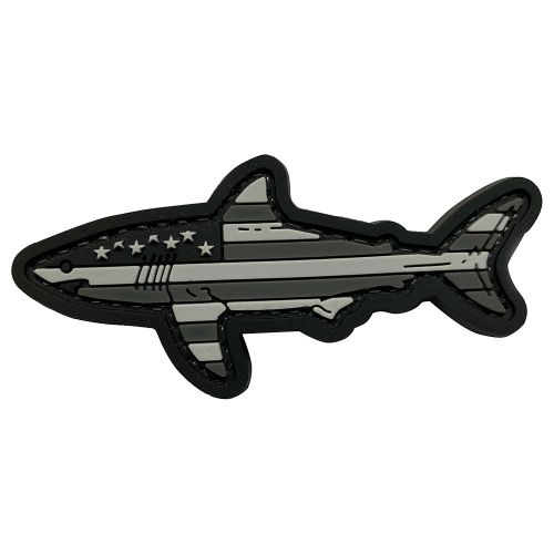 Parche de Goma PVC Bandera USA Tiburón 75 x 35 mm DragonPro