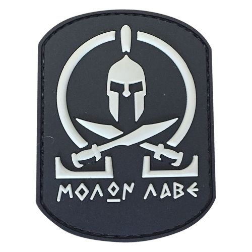 Parche de Goma PVC Molon Labe Espartano 70 x 53 mm DragonPro