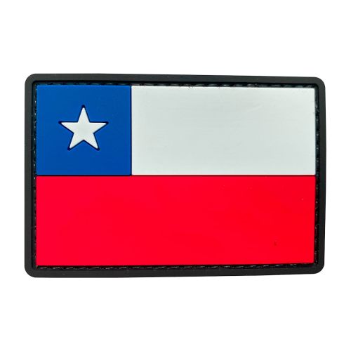 Parche de Goma PVC Bandera Chile 75 x 50 mm DragonPro