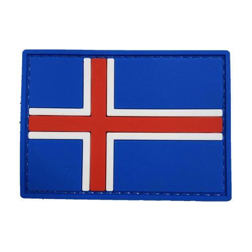 Parche de Goma PVC Bandera Islandia 70 x 50 mm DragonPro